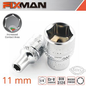 FIXMAN 1/4' Drive Hex Socket 11mm